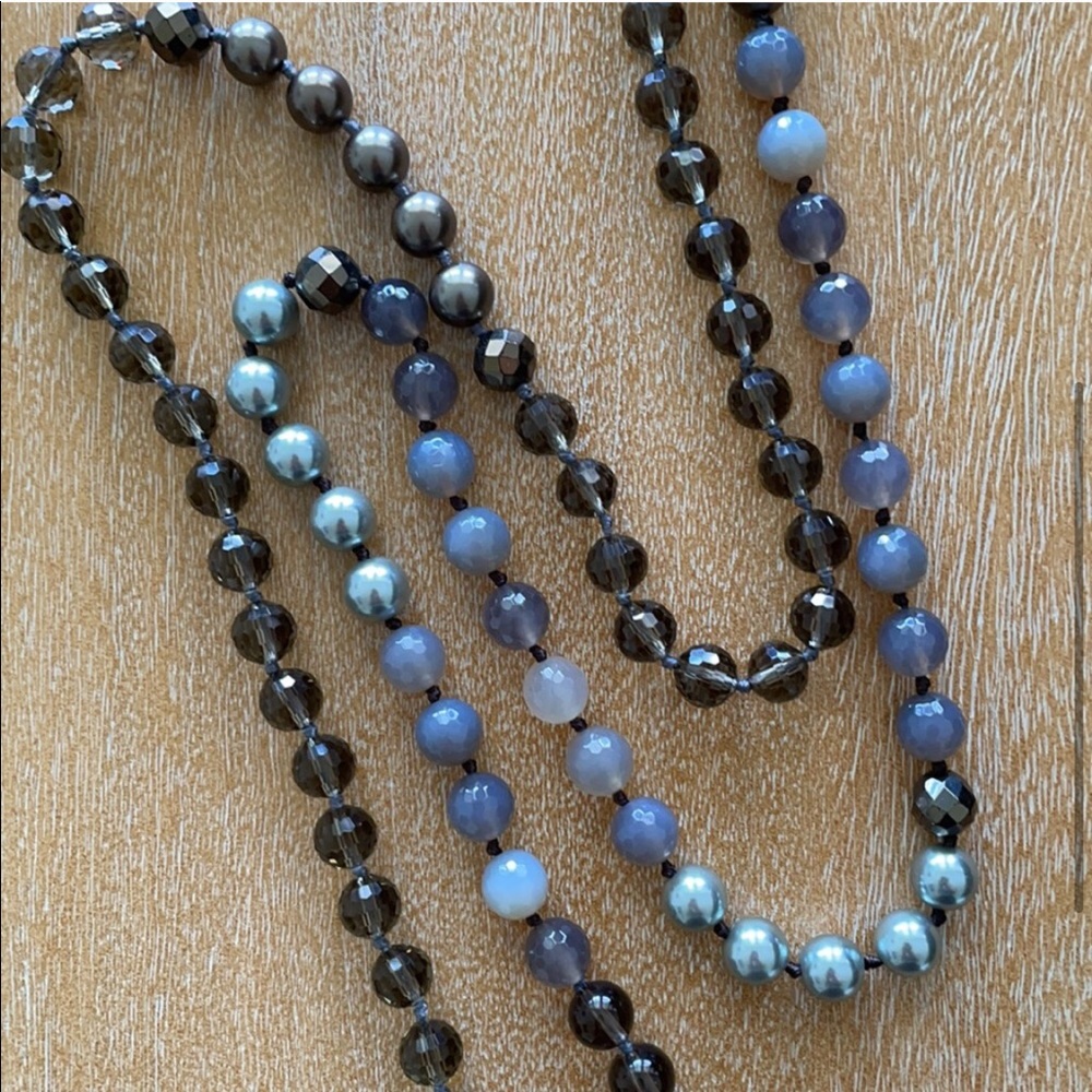 Stella & Dot | Glorious Gloria Smokey Quartz + Pearl Beaded Necklace - Picture 10 of 10
